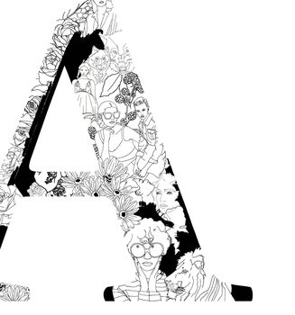 'Letter A' Linear Illustration Print, 2 of 6