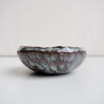 Handmade Gold And Blue Brown Mini Pottery Ring Dish, 6 of 8