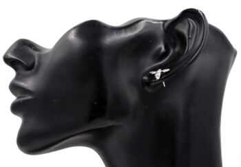 Sterling Silver Cute Little Bumble Bee Stud Earrings, 4 of 8