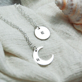 Personalised Name Crescent Moon Silver Necklace, 9 of 10