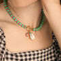 Turquoise And Pink Gingham Necklace, thumbnail 4 of 5
