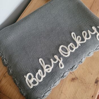 Hand Embroidered Baby Name Blanket, 2 of 5