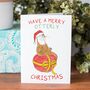 'A Merry Otterly Christmas' Otter Christmas Card, thumbnail 1 of 5
