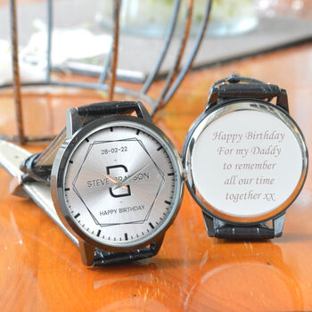 Personalised Hexagonal Design Monogram Wrist Watch, 2 of 5