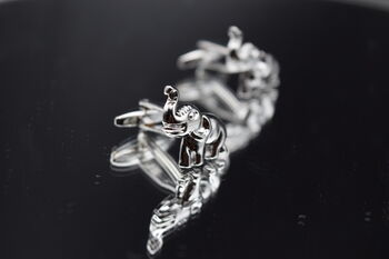 Elephant Cufflinks 316 L Stainless Steel Symbol Of Strength And Wisdom, 5 of 6