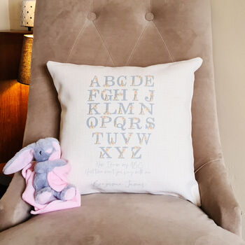 Personalised Bunny Alphabet Learning Cushion, 2 of 4