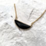 Jade Semi Circle Necklace Real 18k Gold Plated Gift, thumbnail 1 of 8