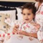 Girl's Personalised Christmas Santa Print Pyjamas, thumbnail 12 of 12