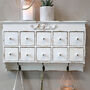 Whitewash Wall Shelf With Drawers And Hooks, thumbnail 1 of 3