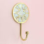 G Decor Mother Of Pearl Gold Brass Circle Coat Hook, thumbnail 1 of 3