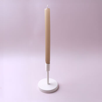 G Decor Velluto Noce Verde Set Of Two Extra Tall Dinner And Taper Candles With Ribbed Velvet Matte Finish, 2 of 3