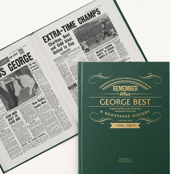 George Best Personalised UK Sports Gift Newspaper Book, 2 of 4