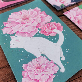 Cat Amongst The Roses Card, 2 of 2