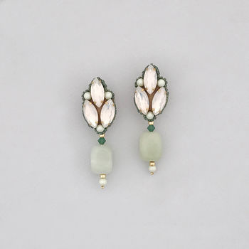 Green, Opal And Gold Semi Precious Earrings, 3 of 11