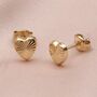 9ct Gold Diamond Cut Heart Stud Earrings, thumbnail 1 of 4