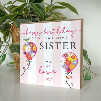 Blooming Balloon Sister Birthday Card, 2 of 3