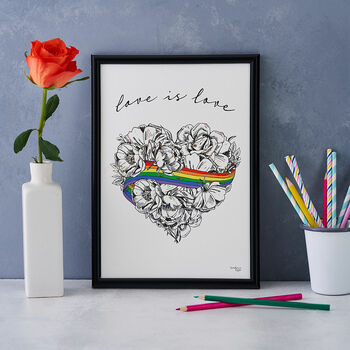 A3 Love Is Love Print, Gay Pride, Supporting Lgbt, 2 of 4