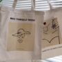 Large White Canvas Elegant Tote Bag With Zip And Rope, thumbnail 3 of 7