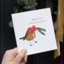 Pom Pom Robin Christmas Card, thumbnail 2 of 2