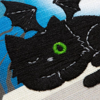Black Cat Halloween Embroidery Beginners Kit, 7 of 7