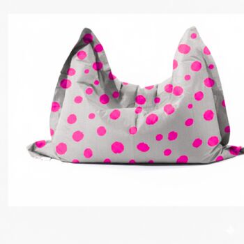 Hand Painted And Re Purposed Linen Large Floor Cushion Polka Dot, 7 of 12