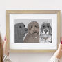 Personalised Pet Dog Portrait Of Three Dogs, thumbnail 7 of 9