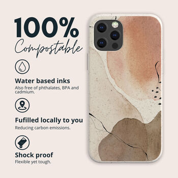 Pink Watercolour Eco Friendly, Biodegradable Phone Case, 2 of 8