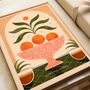 Clementines Citrus Fruit Bowl Art Print Poster, thumbnail 3 of 4