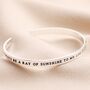 Ray Of Sunshine Meaningful Word Bangle In Silver, thumbnail 1 of 4