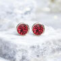 Sterling Silver July Ruby Birthstone Stud Earrings, thumbnail 3 of 10