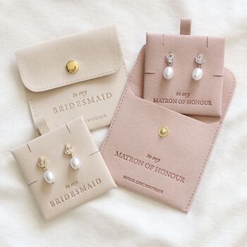 Bridesmaid Jewellery Set Bridal Party Gift With Personalised Pouch, 5 of 7