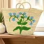 Handwoven Blue Meadow Straw Shopper Bag, thumbnail 3 of 4