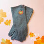 Embroidered Birth Flower Merino Wool Touch Screen Gloves, thumbnail 11 of 12