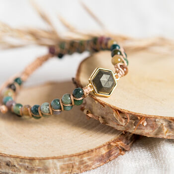 Natural Indian Agate And Pyrite Stone Bracelet, 4 of 8