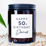 Personalised 50th Birthday Soy Wax Candle Gift Choice Of Fragrance, thumbnail 3 of 10