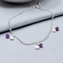 Amethyst Charm Bracelet Sterling Silver, thumbnail 1 of 4