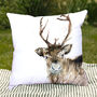 Inky Reindeer Outdoor Cushion For Garden Furniture, thumbnail 2 of 8