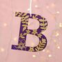 Purple Floral Initial Christmas Decoration, thumbnail 4 of 4