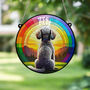 Bedlington Terrier Rainbow Bridge Stained Glass Effect Suncatcher, thumbnail 5 of 5