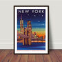 New York City, Brooklyn Bridge Travel Print, thumbnail 2 of 3