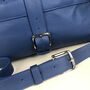 Handcrafted Marine Blue Leather Holdall, thumbnail 7 of 8