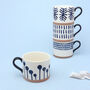 G Decor Set Of Four Milo Ceramic Navy Blue Mugs, thumbnail 1 of 6