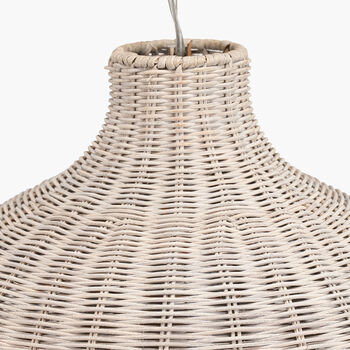 Grey Wash Rattan Pendant Ceiling Light, 4 of 8