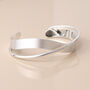 Silver Plated Twisted Mixed Finish Crossover Cuff Bangle Bracelet, thumbnail 3 of 5