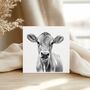 Jersey Cow Countryside Greetings Hand Drawn Greeting Card, thumbnail 1 of 5