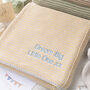 Personalised Sage Green Baby Blanket – Mini Stripe Design, thumbnail 5 of 12