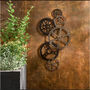 Garden/ Home Metal Cogs Wall Art Centrepiece, Outdoors/ Indoors, thumbnail 1 of 5