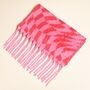 Pink And Red Wavy Checkerboard Winter Scarf, thumbnail 1 of 2