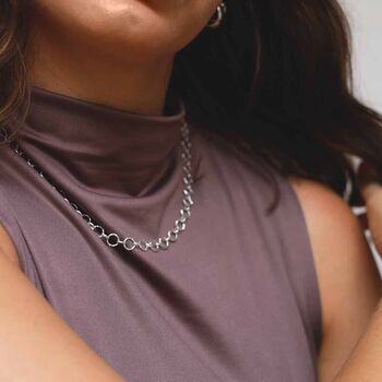Sterling Silver Shimmer Link Necklace, 8 of 9