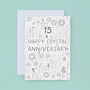Crystal Floral 15th Anniversary Card, thumbnail 2 of 2